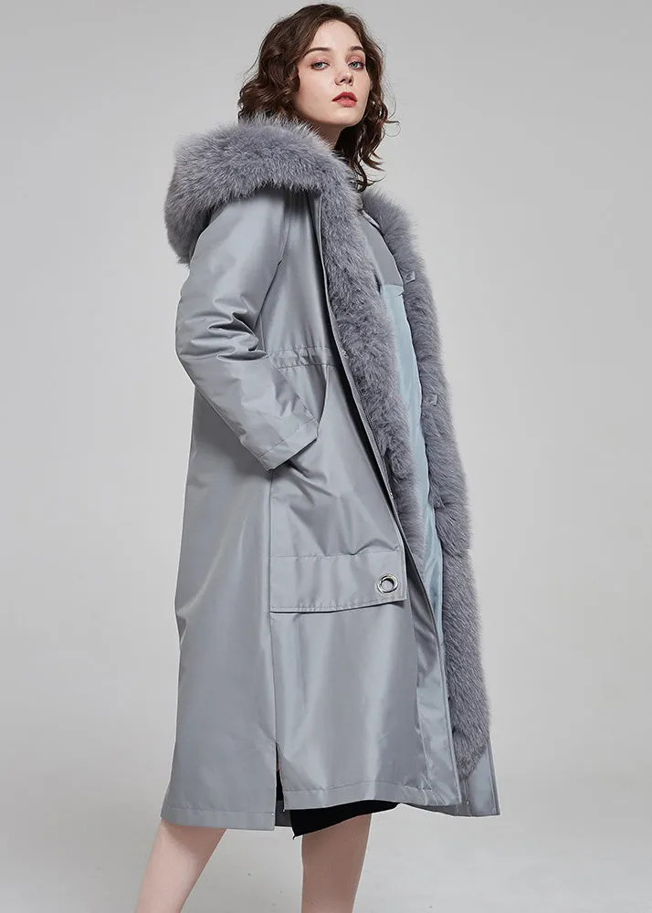 Marie Real Fur Hooded Long Parka