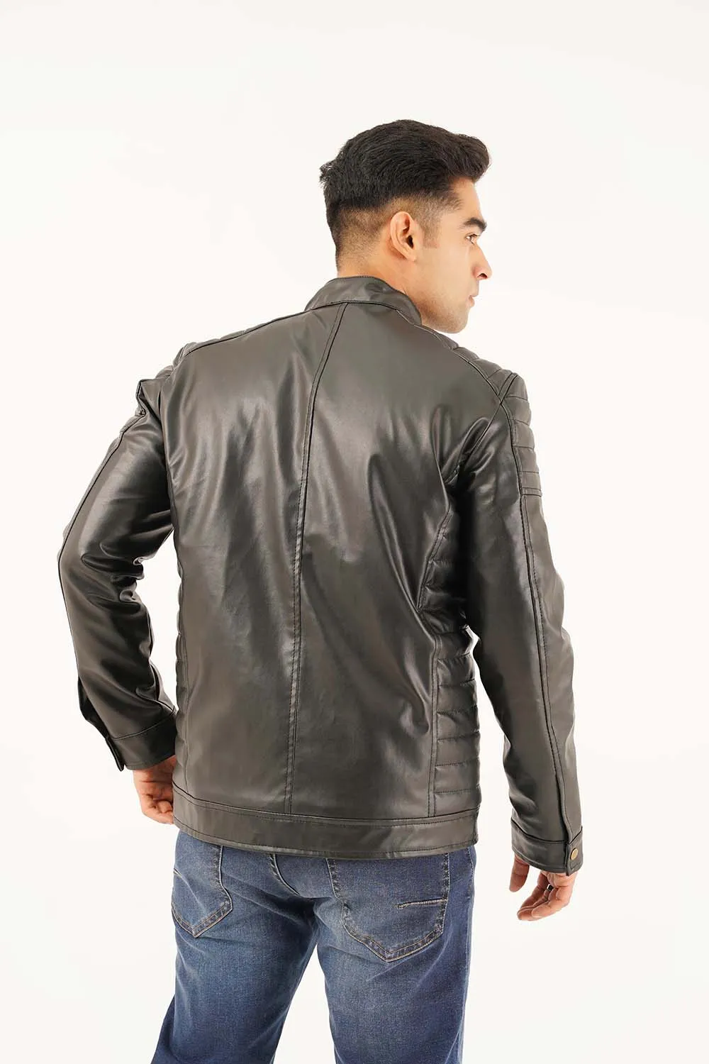 Men's Leather Biker Jacket