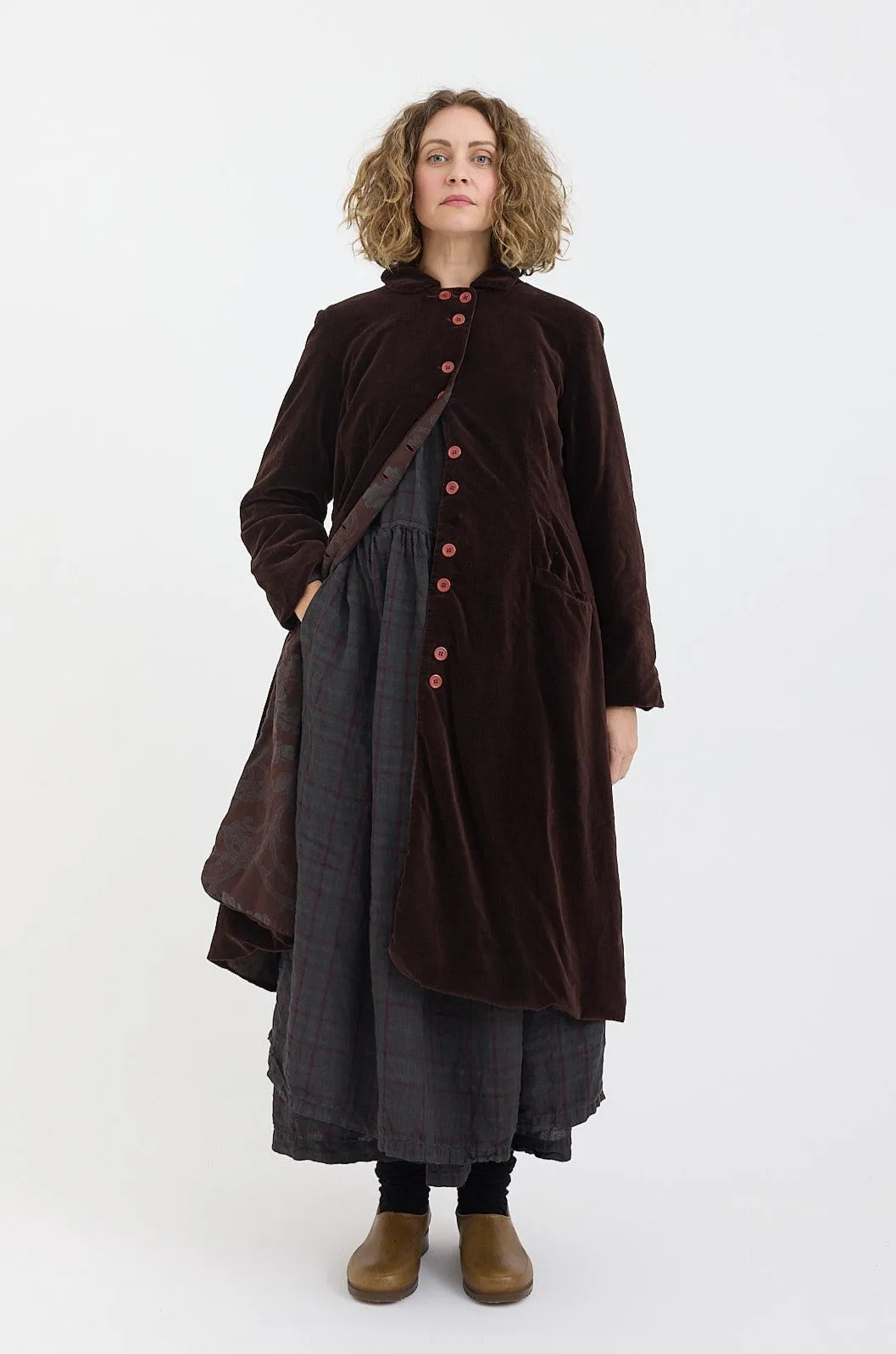 Metta Velvet Melodrama Coat in Pepper Color