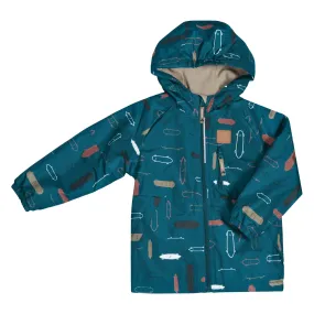 Mid-season coat - Teal skateboards