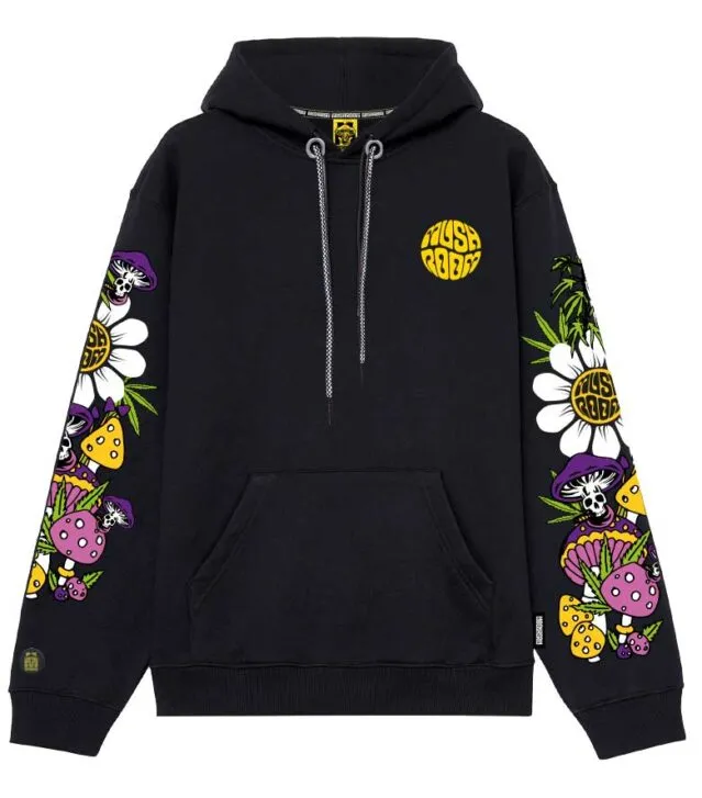 Mushroom Printed cotton hoodie 22FWMU21014-01 black