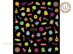 Neon Halloween Adhesive Nail Art Sticker - 1 pc (DP3280)