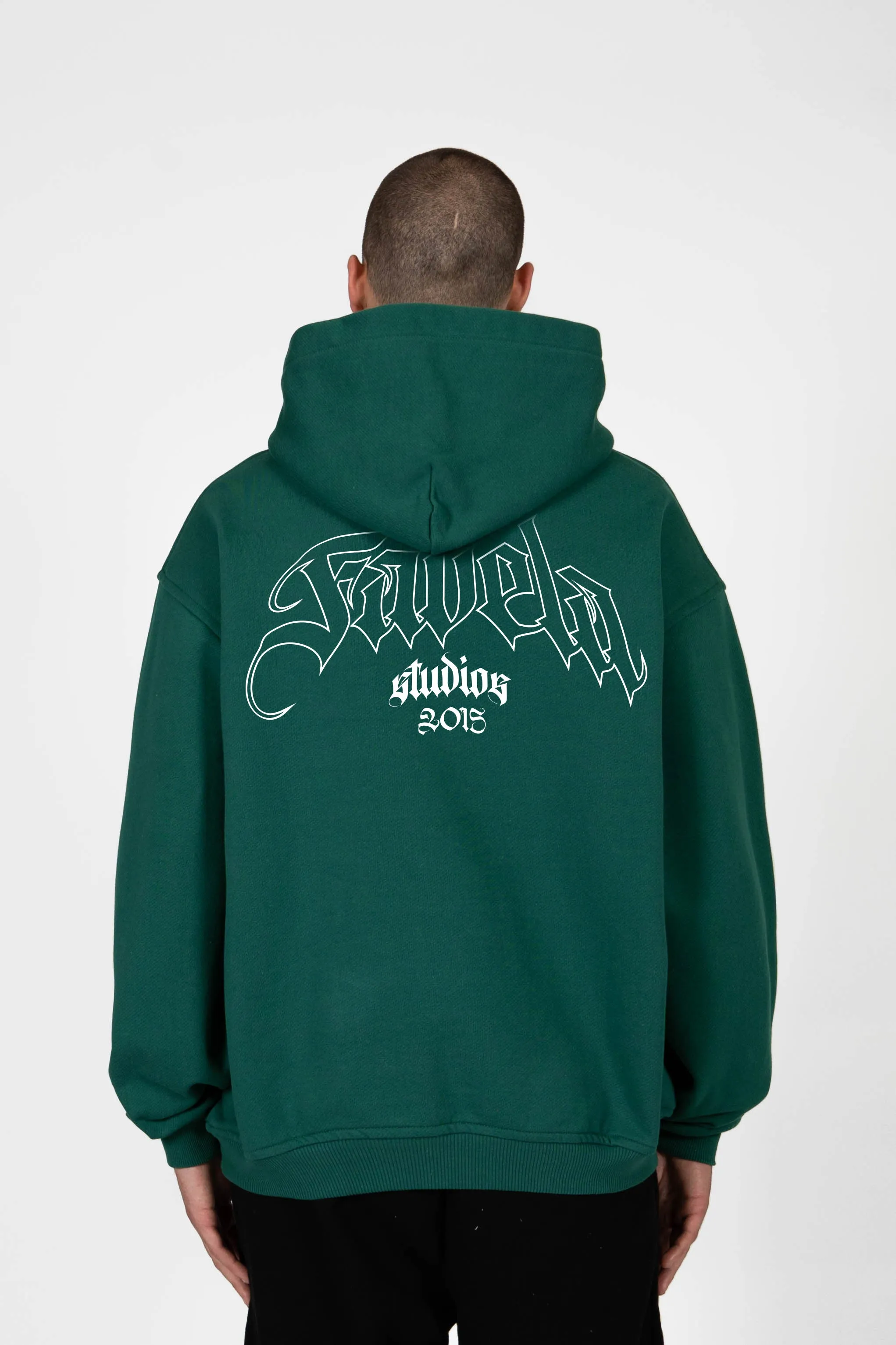 OUTLINE FOREST GREEN SNAP BUTTON HOODIE