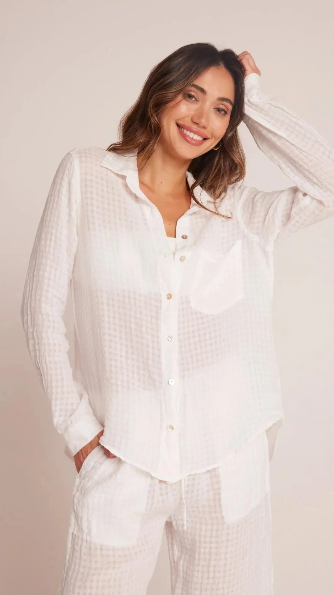 Oversized Pocket Button Down - White