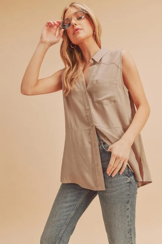 Paula Button Down Top