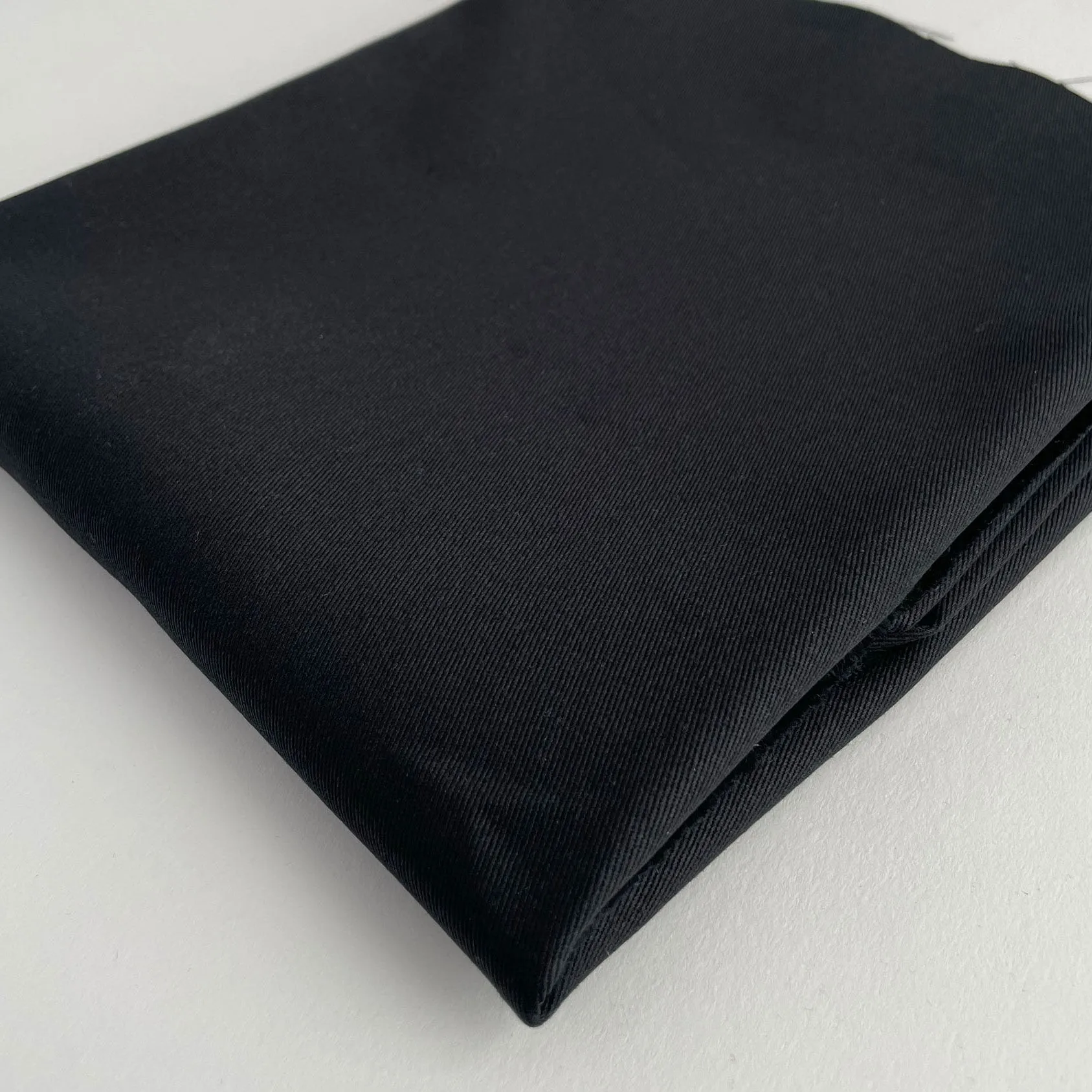 Relaxed Organic Cotton Twill Fabric in Black