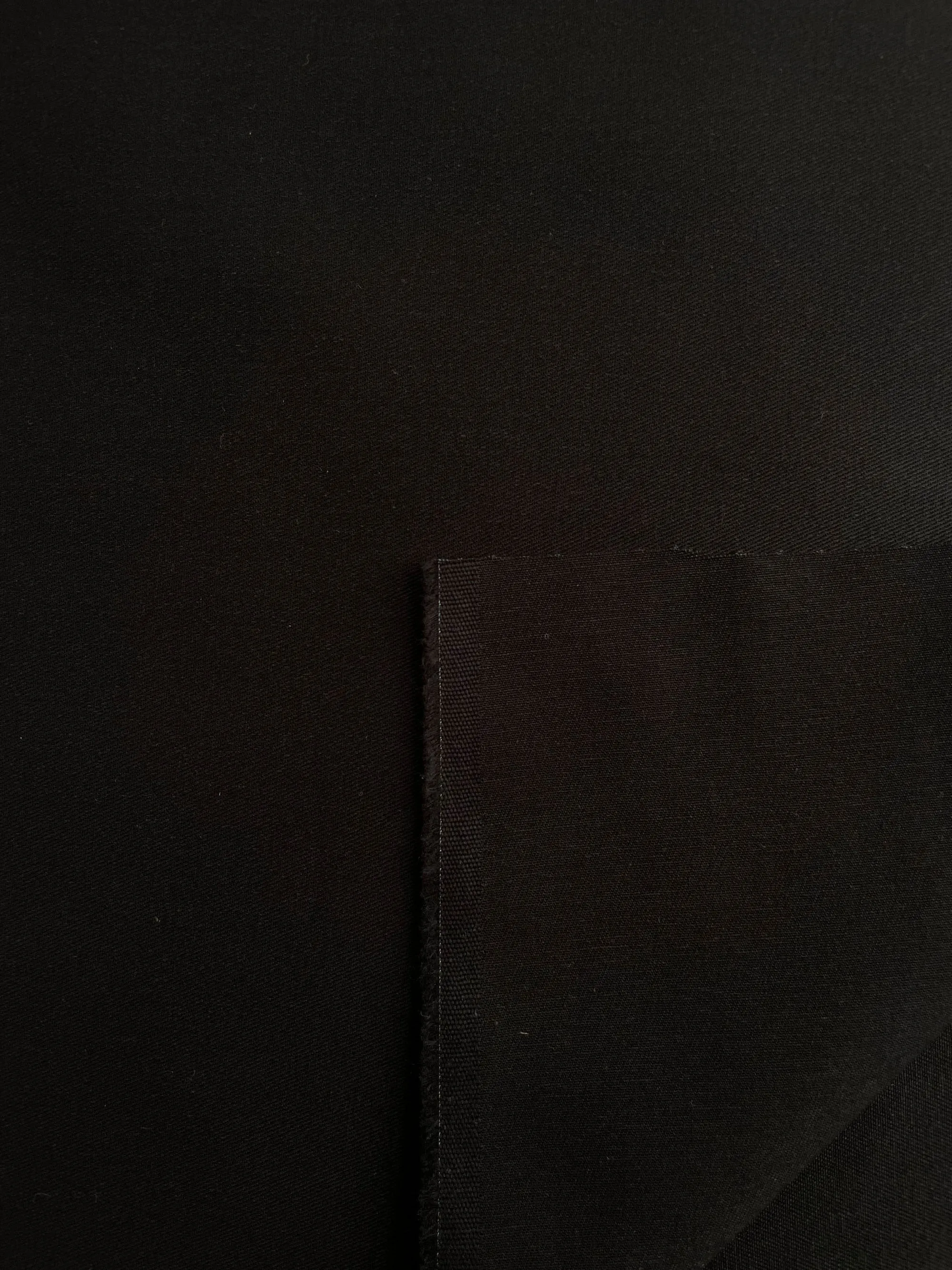 Relaxed Organic Cotton Twill Fabric in Black