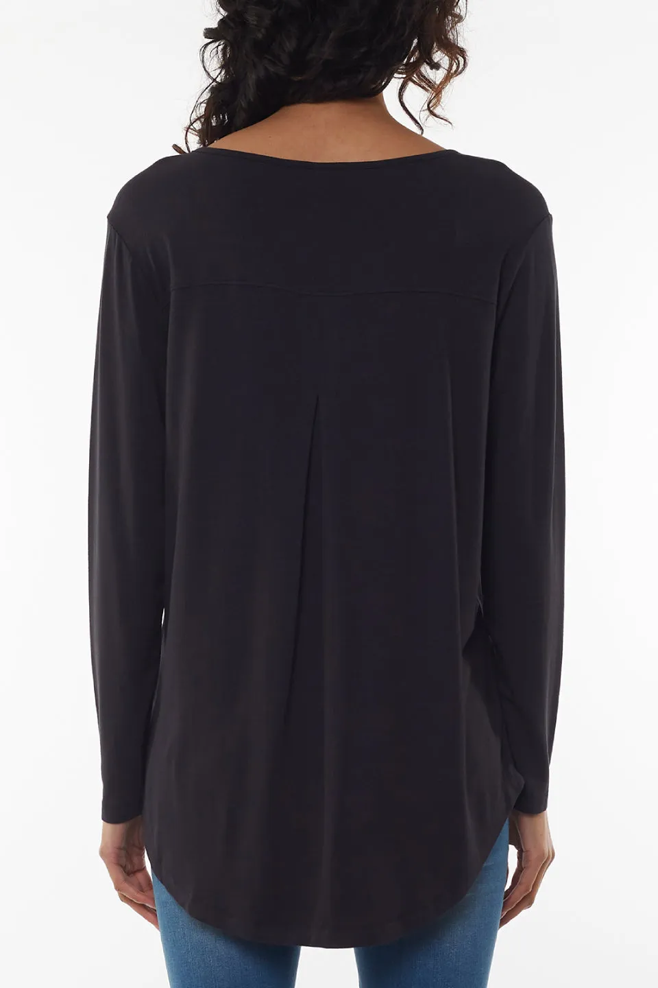 Sierra Luxe LS Relaxed Black Tee