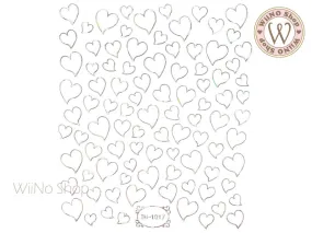 Silver Holographic Lopsided Heart Frame Adhesive Nail Art Sticker - 1 pc (TH-1017)