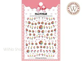 Smile Flower Adhesive Nail Art Sticker - 1 pc (HY-437)