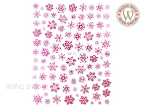 Snowflake Fuchsia Holographic Adhesive Nail Art Sticker - 1 pc (WG440FH)