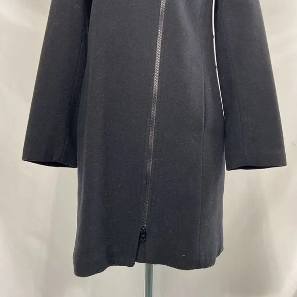 Soia&Kyo Black Side Zip 3/4 Wool Blend Coat