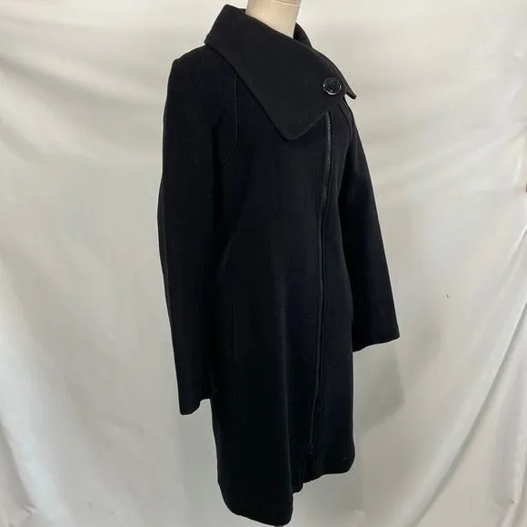 Soia&Kyo Black Side Zip 3/4 Wool Blend Coat