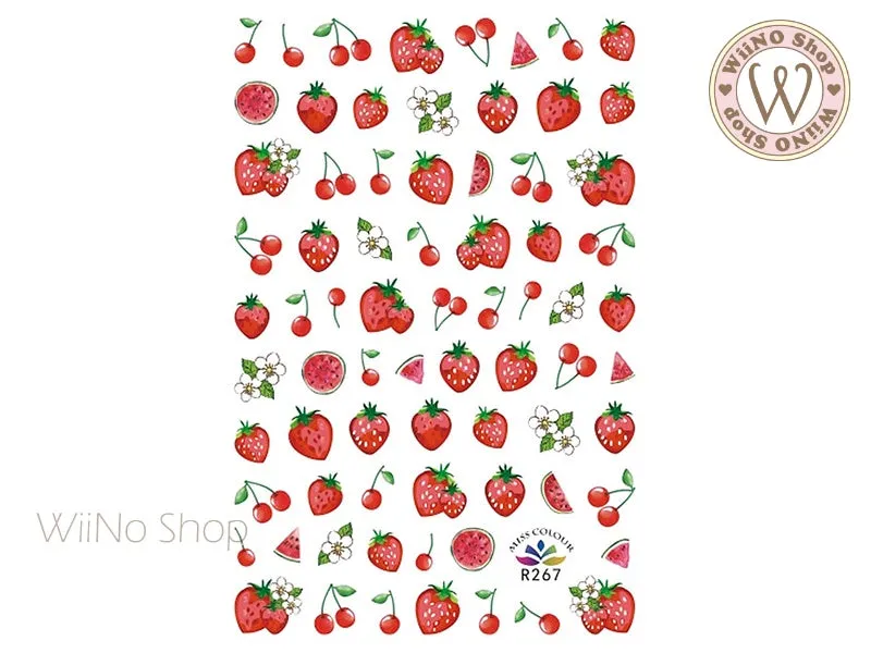 Strawberry Adhesive Nail Art Sticker - 1 pc (R267)