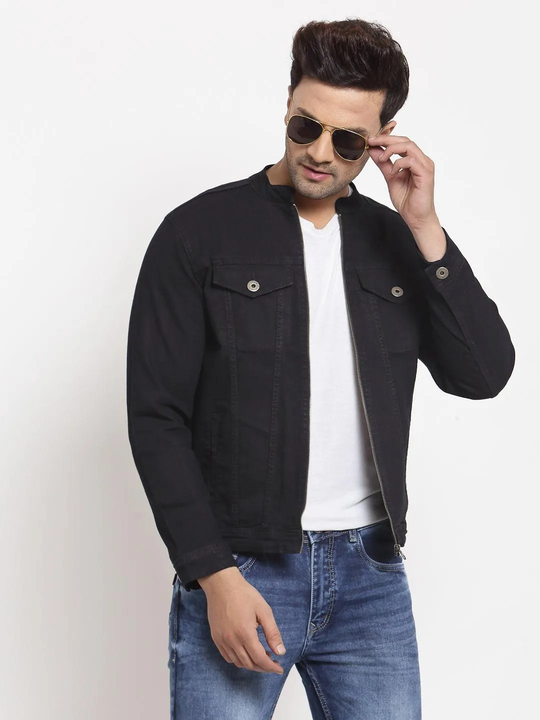 Style Quotient Men Black Solid Denim Jacket