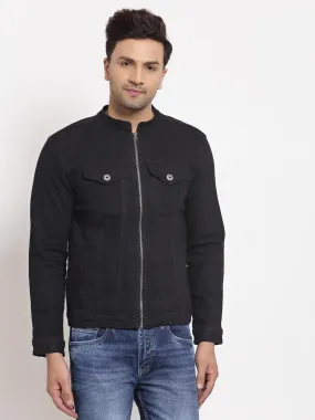 Style Quotient Men Black Solid Denim Jacket