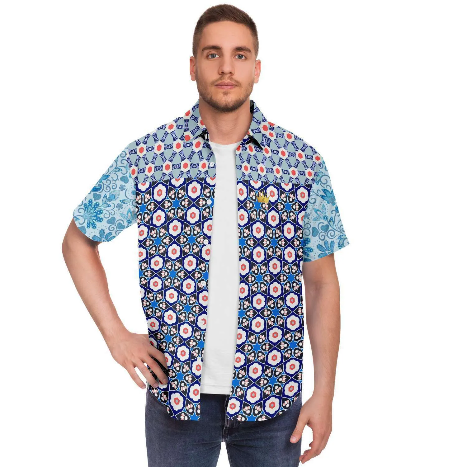 Sugar & Spice Short Sleeve Button Down Shirt