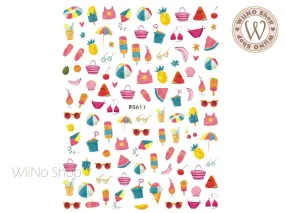 Summer Beach Adhesive Nail Art Sticker - 1 pc (WG611)