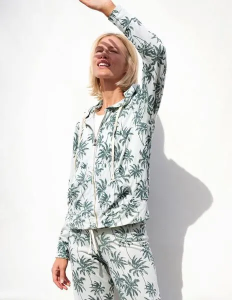 Sundry Palm Trees Zip Hoodie Sweater Dew