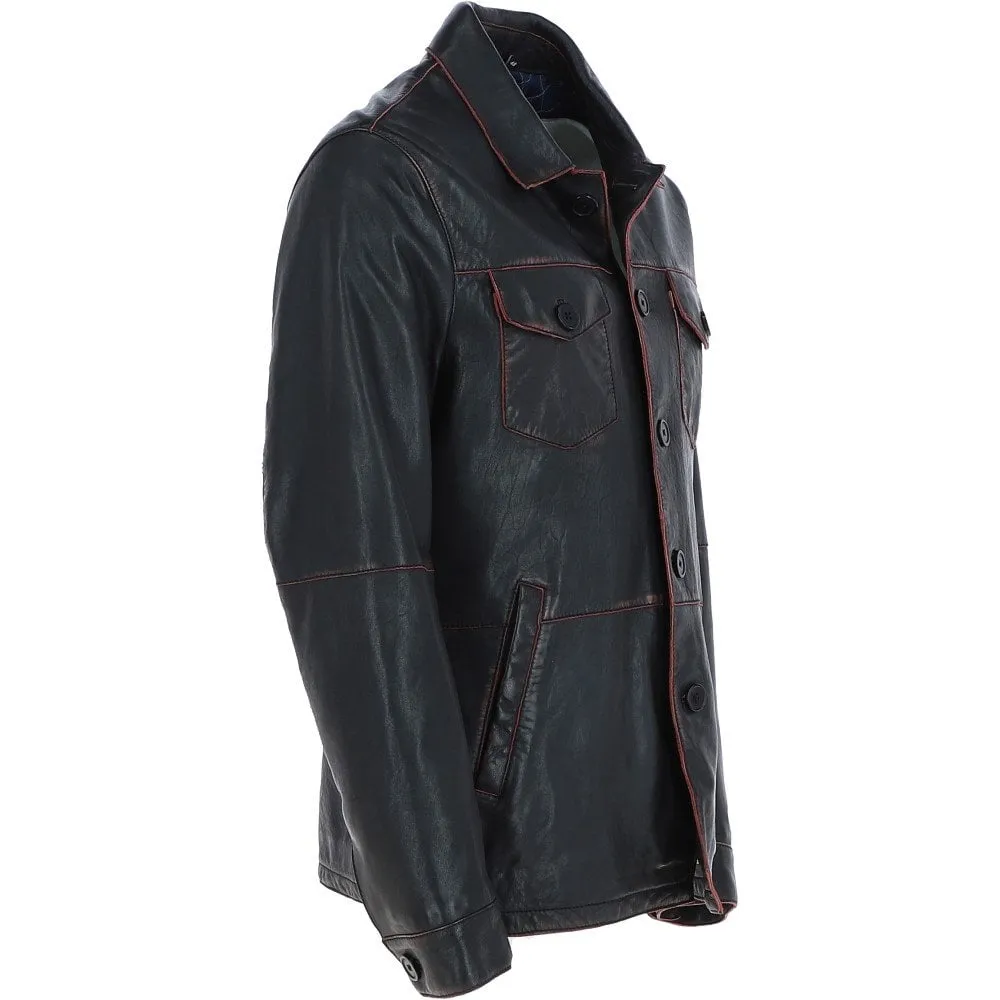 Trapper Samo Leather Jacket Black