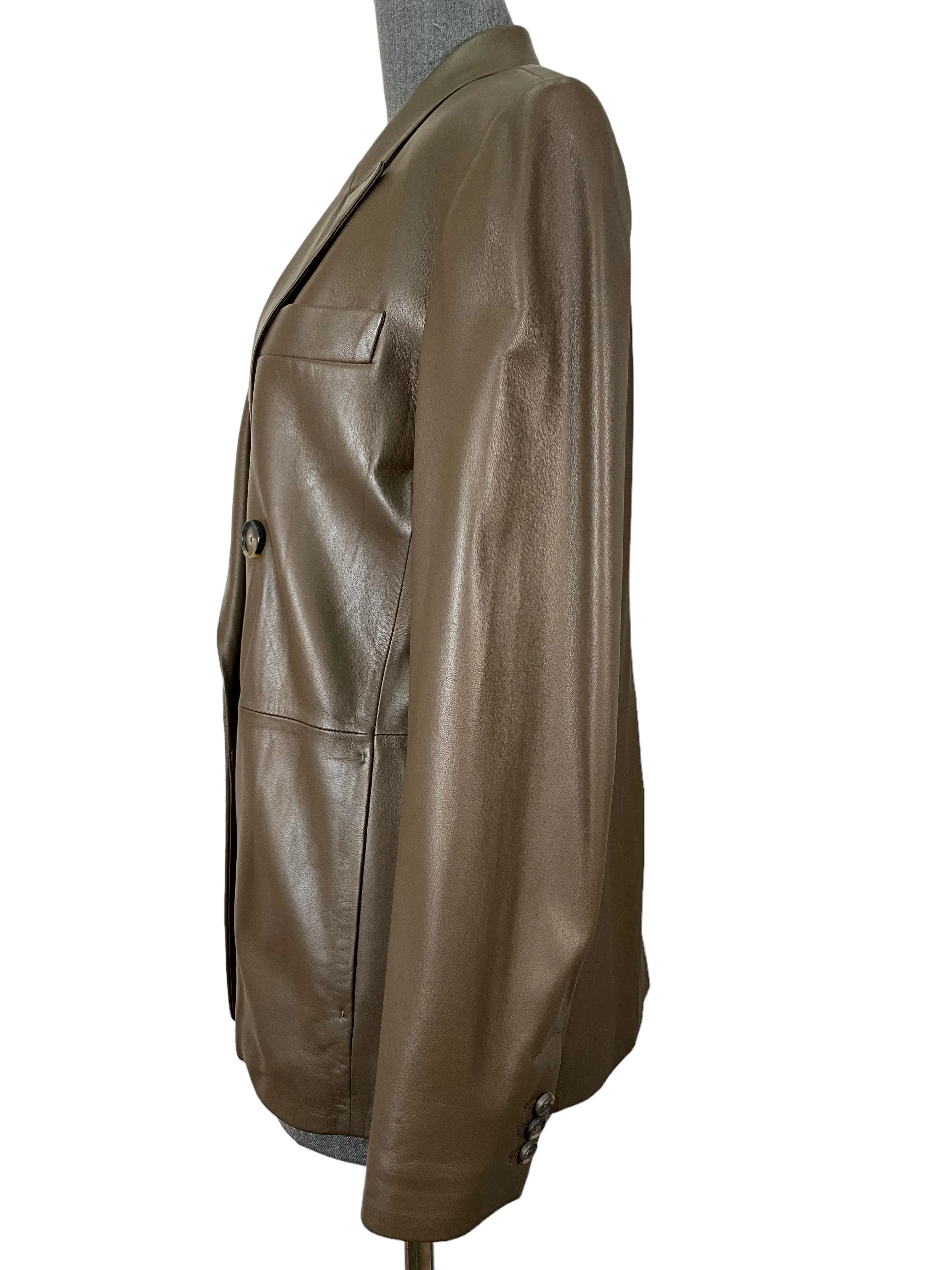 Vince Brown Leather Jacket Size M