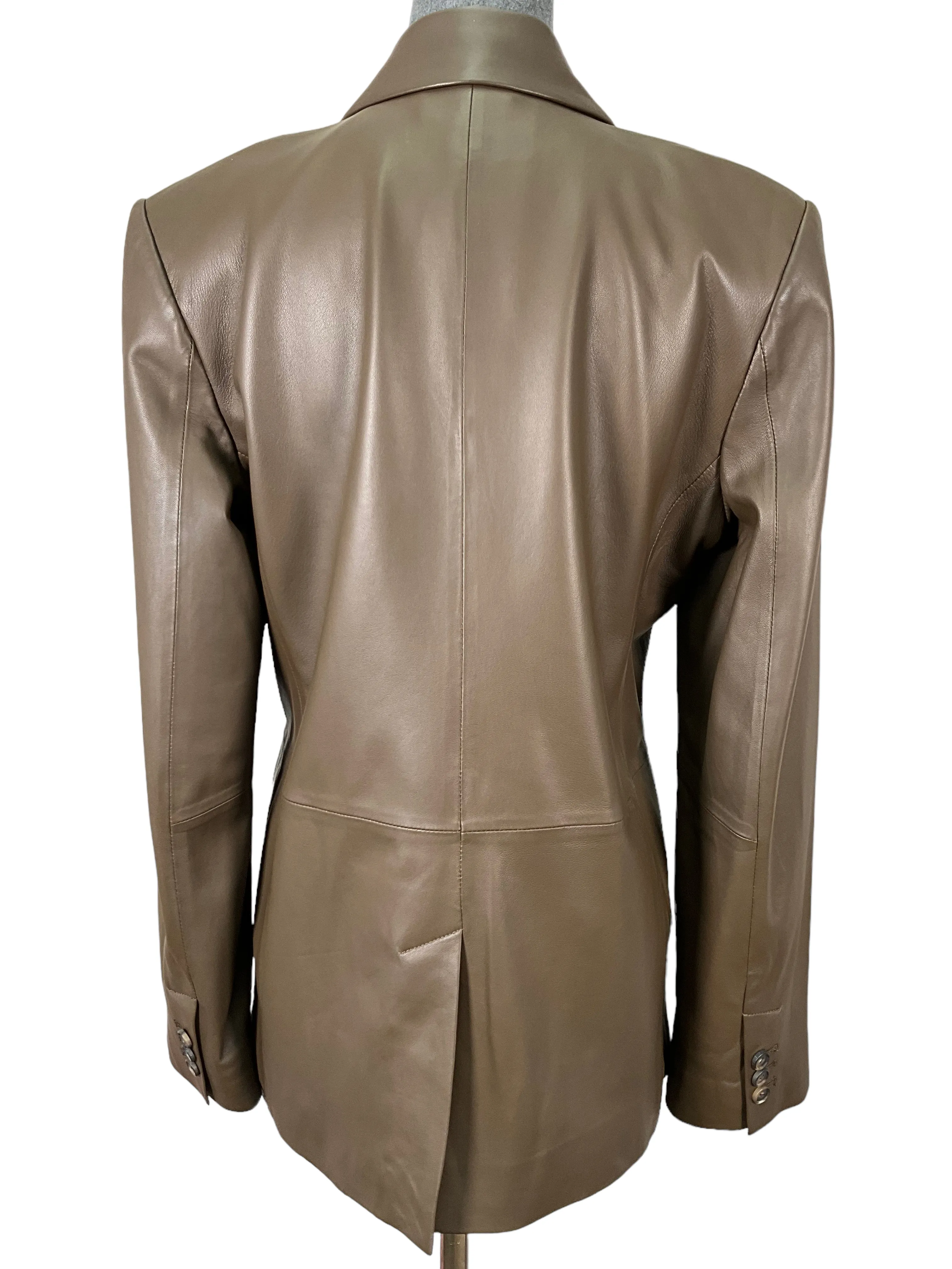 Vince Brown Leather Jacket Size M