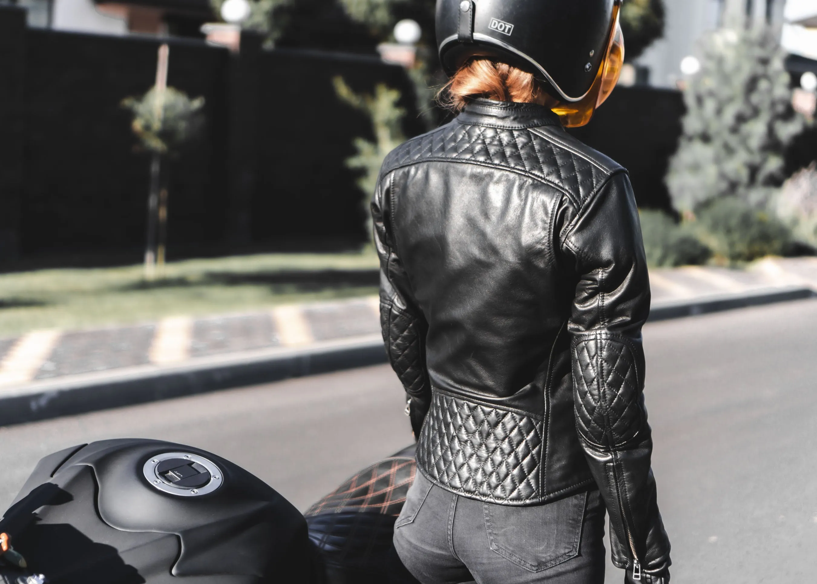 Women's Motorcycle Leather Jacket | Cafe Racer Style | Black Leather