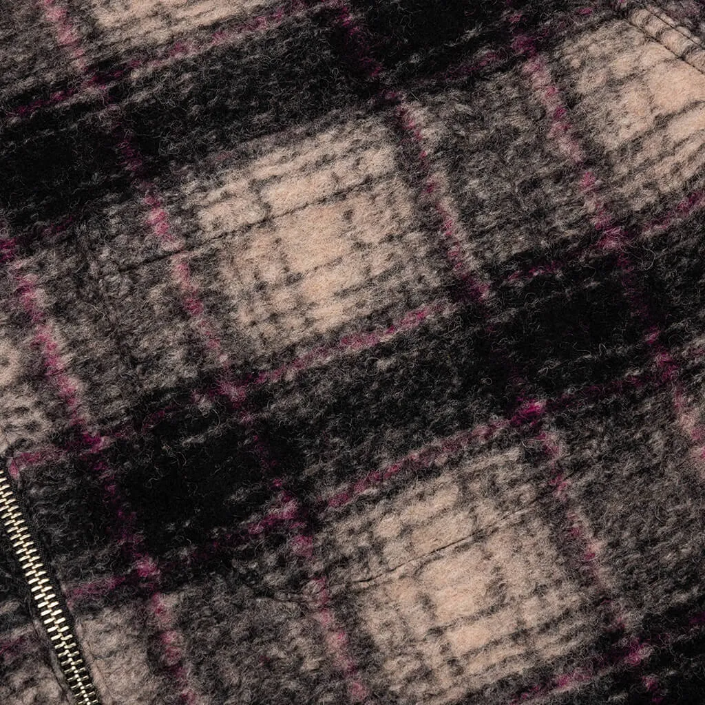 Wool Plaid Zip Shirt - Lilac